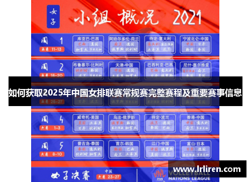 如何获取2025年中国女排联赛常规赛完整赛程及重要赛事信息