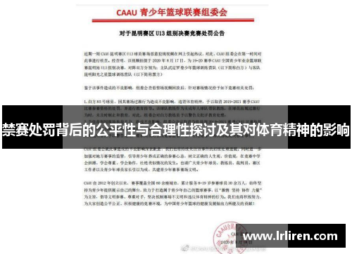 禁赛处罚背后的公平性与合理性探讨及其对体育精神的影响